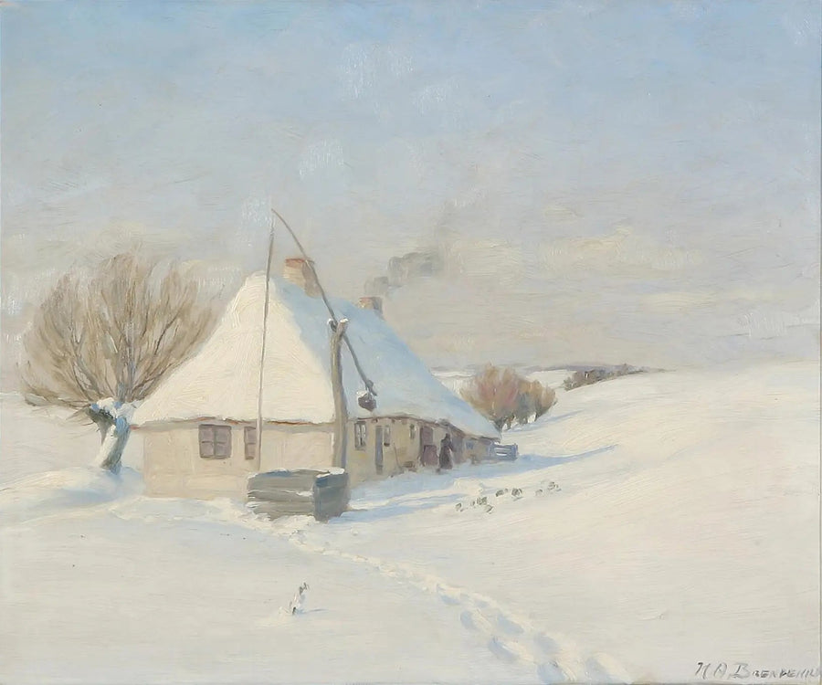 Açık bir kış günü. Hørby Mark, Funen. - H. A. Brendekilde