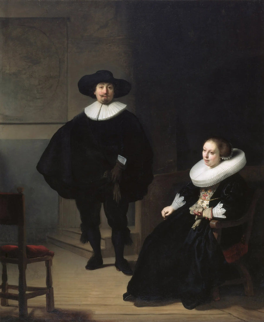 Siyah giysili bir hanım ve bir beyefendi - Rembrandt