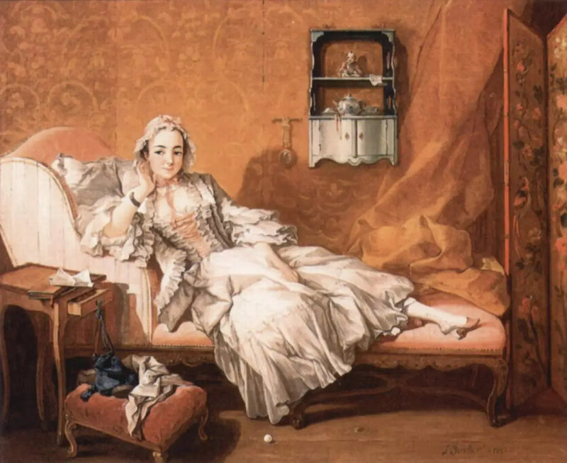 Bir kadın dinlenme yatağında - François Boucher