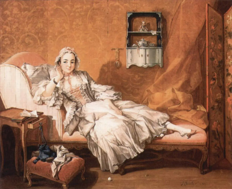 Bir kadın dinlenme yatağında - François Boucher