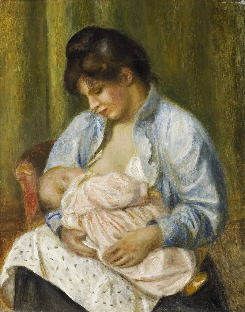 Bir kadının bir çocuğu emzirmesi - Pierre-Auguste Renoir