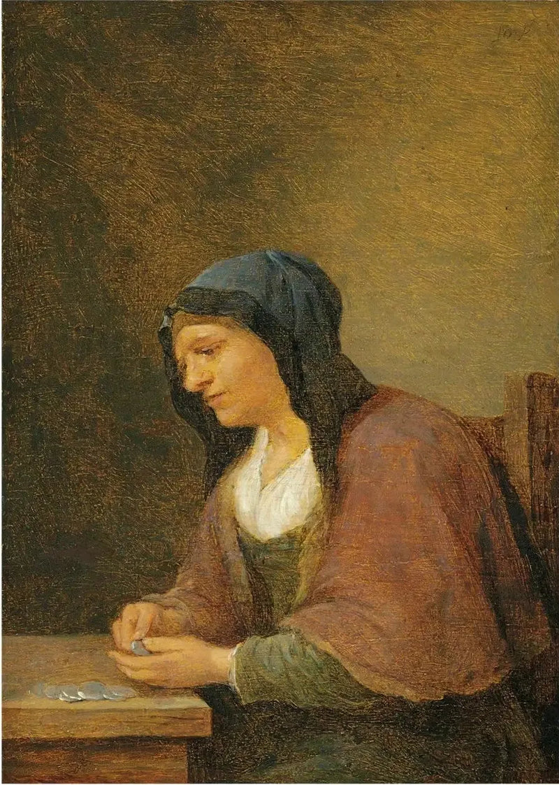 Bir kadın para sayıyor - David Teniers le Jeune
