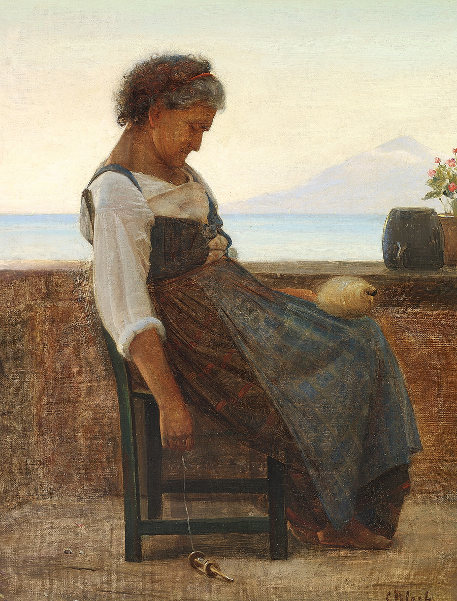 Bir İtalyan kadın şekerleme yapıyor. - Carl Heinrich Bloch
