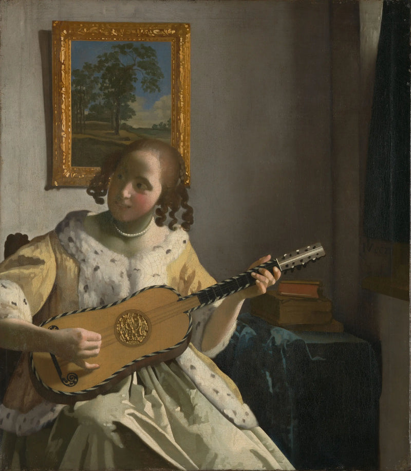 Gitar çalan bir kadın - Johannes Vermeer