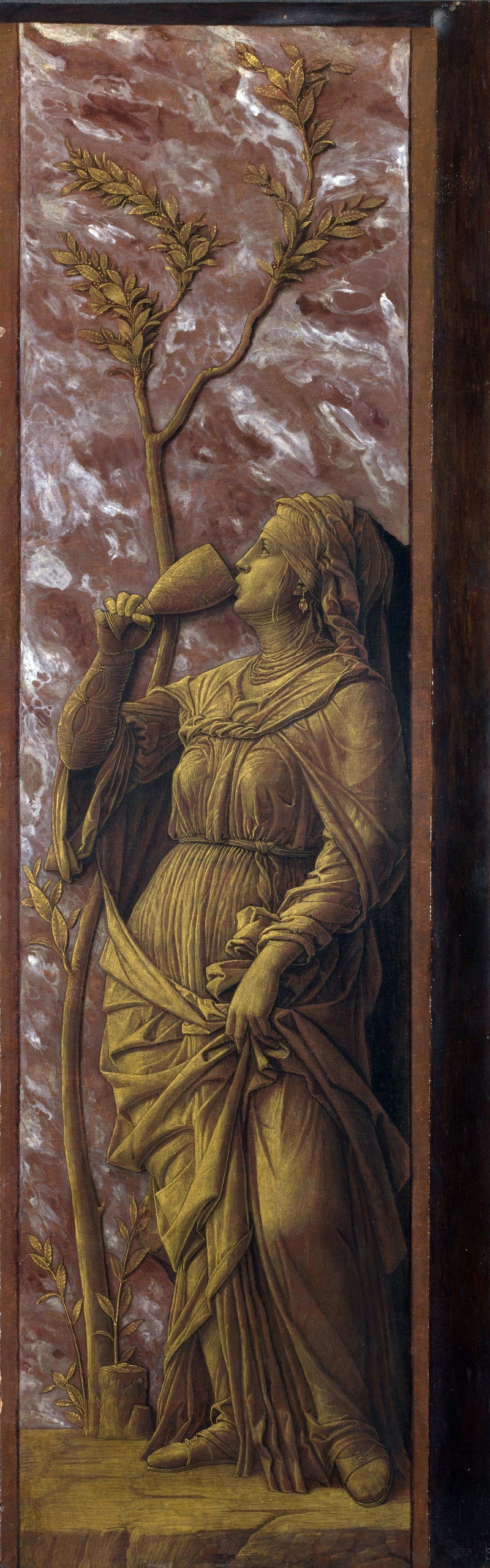 Bir kadın içiyor - Andrea Mantegna