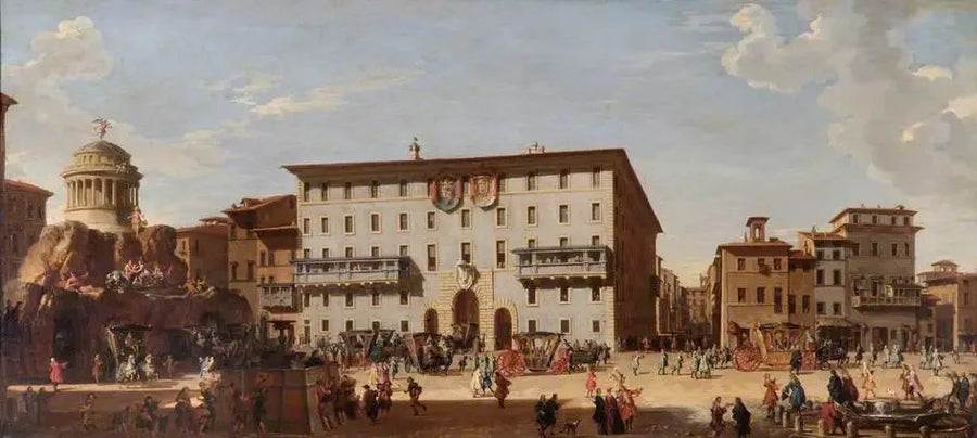 Roma, Piazza di Spagna'da bir kutlama, 1727 - Giovanni Paolo Panini