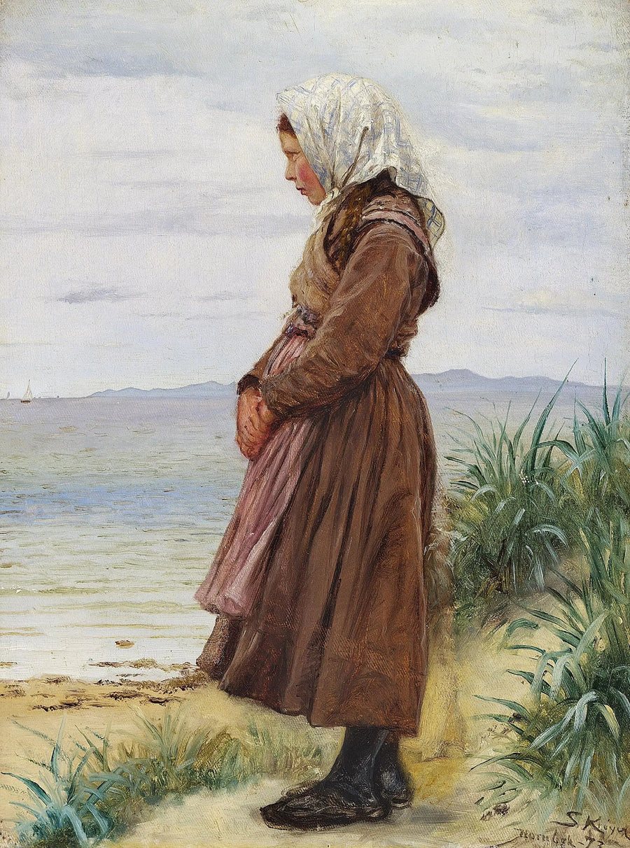 Bir kız plajda. Hornbæk. - Peder Severin Krøyer