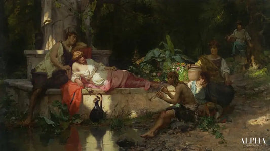 Une idylle d’été - Cesare-Auguste Detti Reproductions de tableaux à la peinture à l’huile