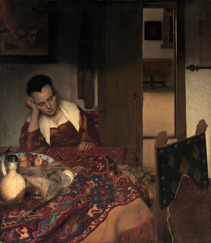 Uykulu genç bir kız - Johannes Vermeer