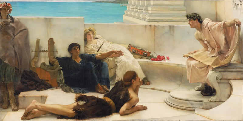 Homeros'un Bir Okuması - Lawrence Alma-Tadema