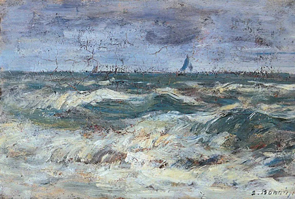 Une mer agitée - Eugène Boudin image 1 reproduction d’œuvre d’art à l’huile