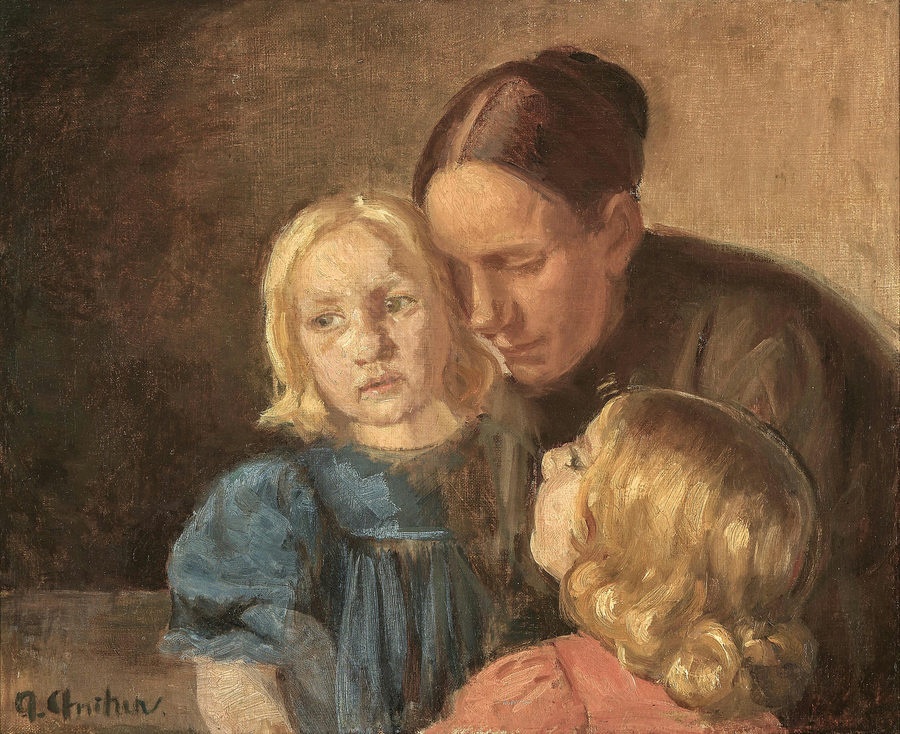 Bir anne ve çocukları. - Anna Ancher