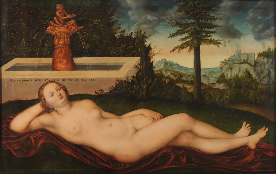 Bir Nymphe Bir Çeşme - Lucas Cranach the Elder