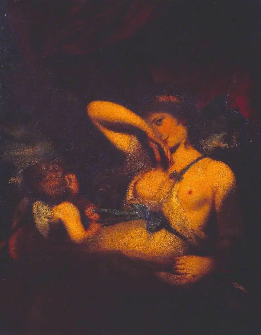 Bir nymphe ve Kupido: « Çimlerdeki yılan » - Joshua Reynolds