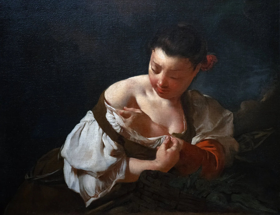 Bir köylü kadınının bir bitini yakalaması - Giovanni Battista Piazzetta