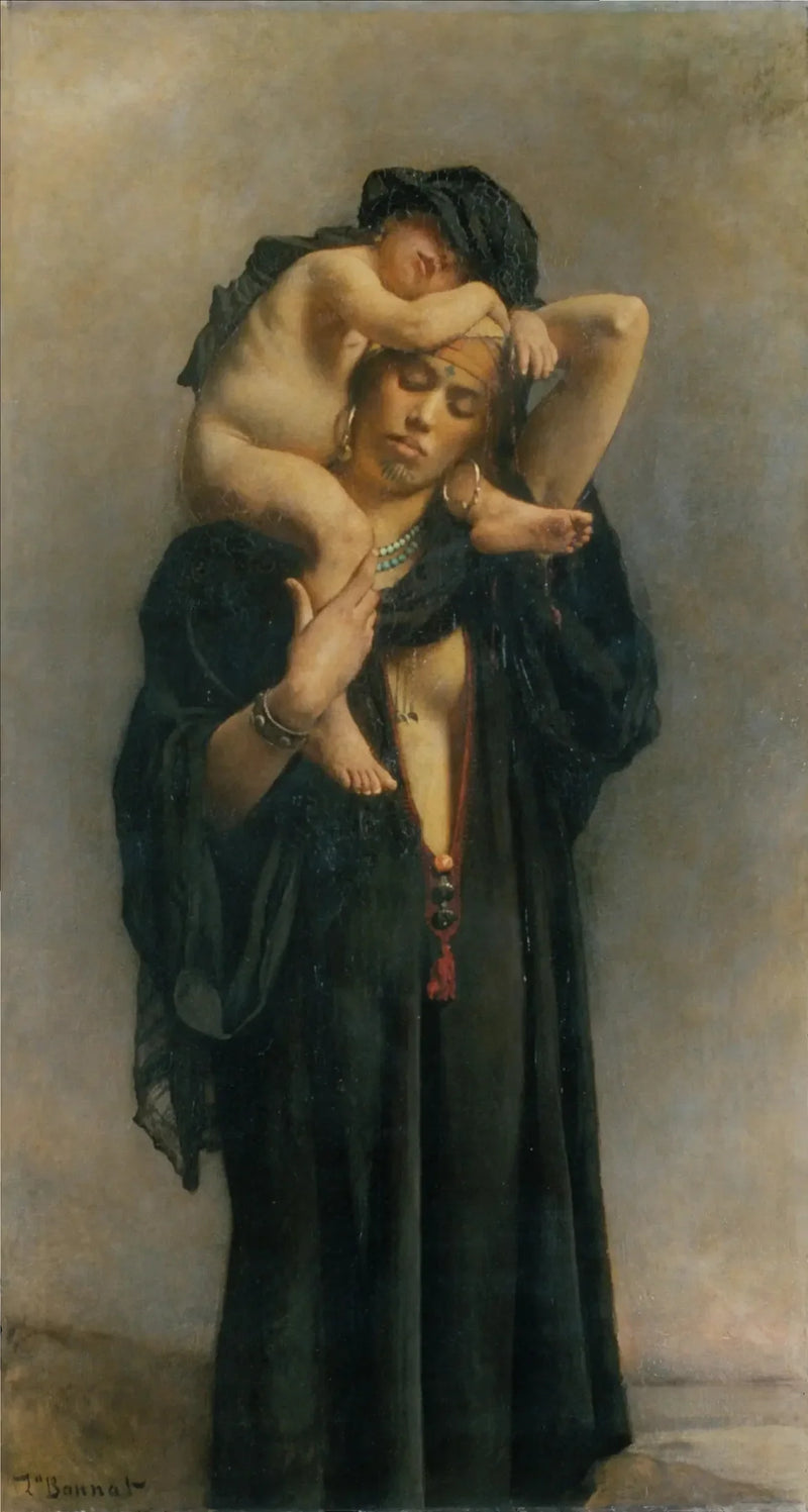Bir Mısırlı köylü kadın ve çocuğu - Léon Bonnat