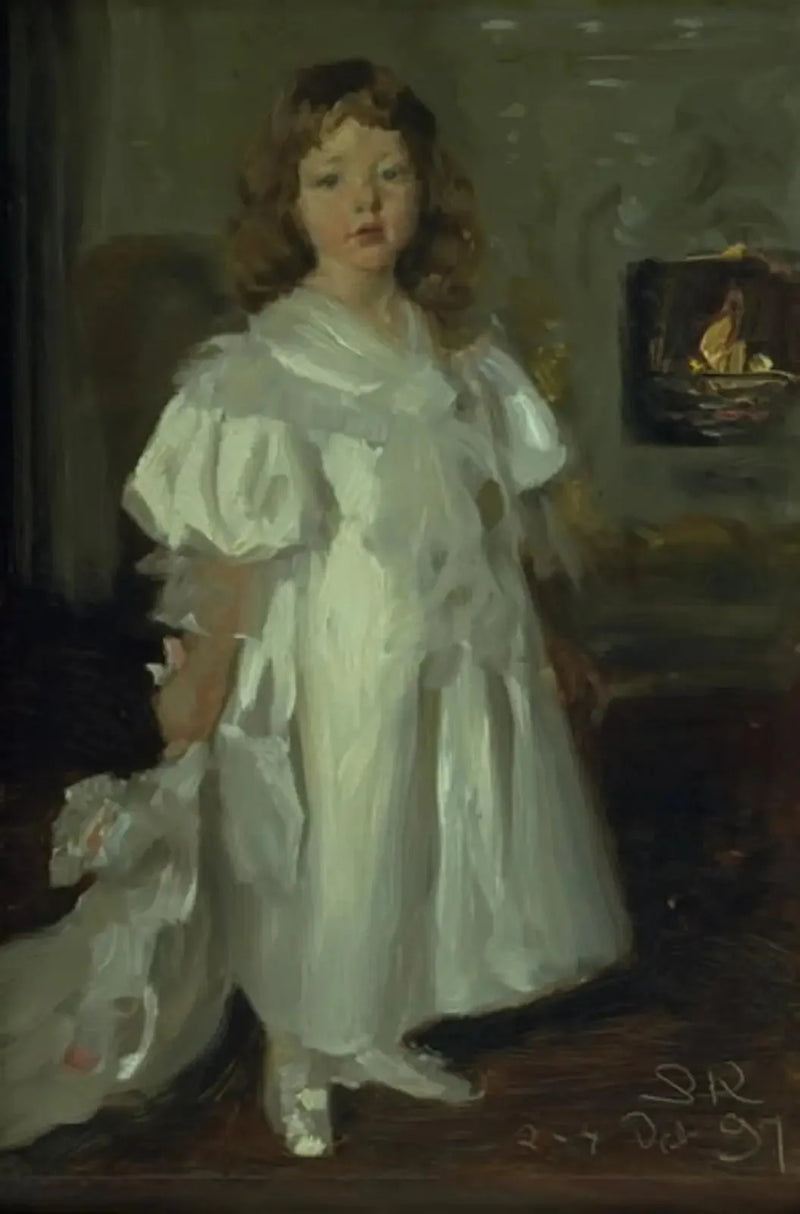 Bir küçük kız, Helga Melchior, uzun elbise içinde - Peder Severin Krøyer