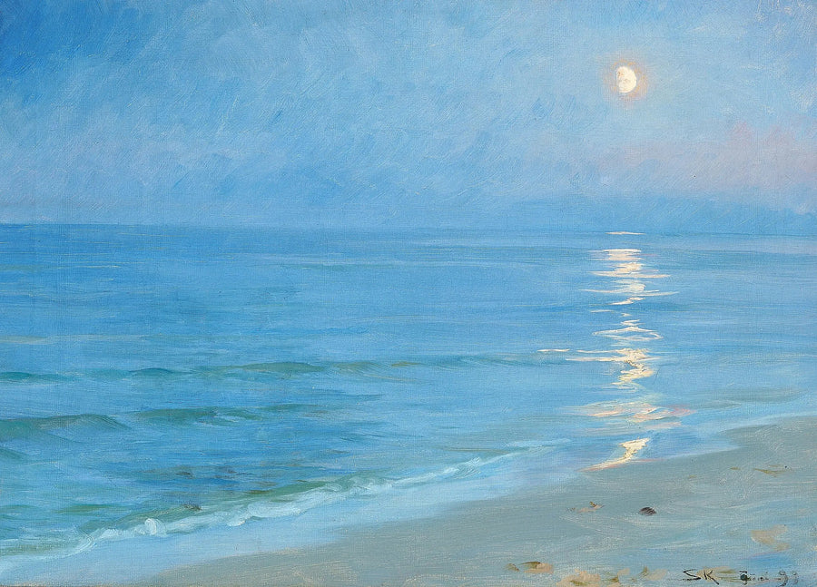 Skagen'de ay ışığında bir plaj - Peder Severin Krøyer