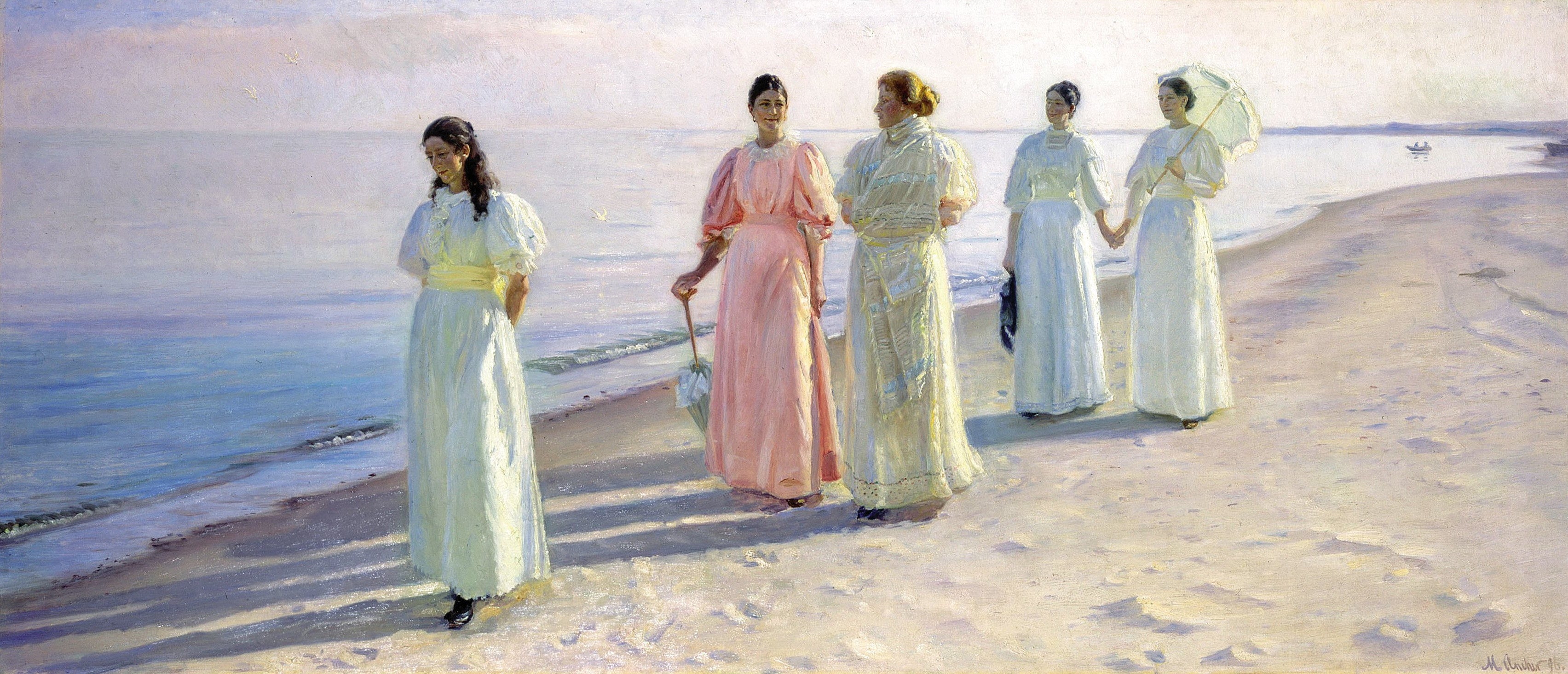 Une promenade sur la plage - Michael Peter Ancher image 1 reproduction réalisée par Alpha Reproduction