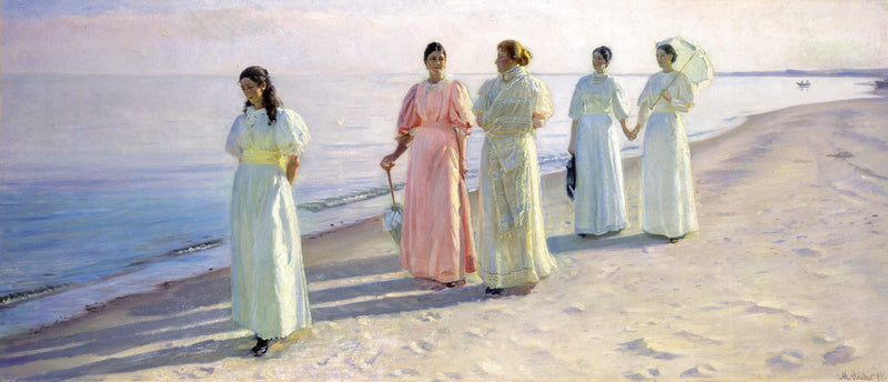 Bir Sahilde Yürüyüş - Michael Peter Ancher