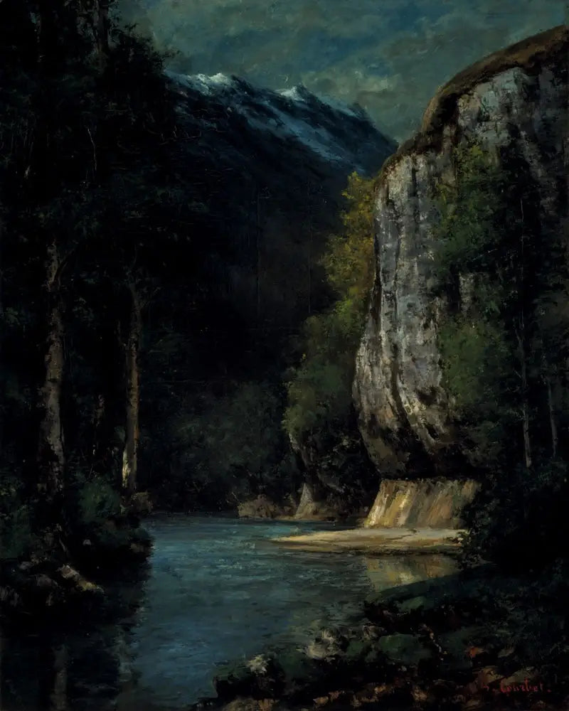 Bir Nehir Dağ Kanyonu İçinde - Gustave Courbet