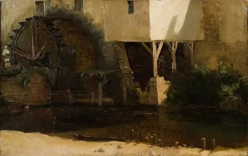 Bir değirmen tekerleği - Jean-Baptiste Camille Corot
