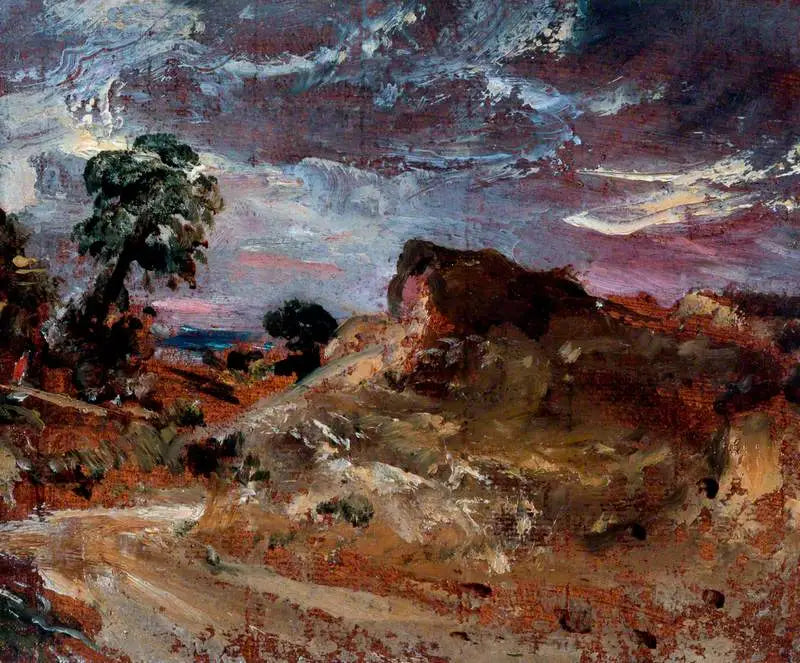 Bir kırsal yol ve bir kumluk - John Constable