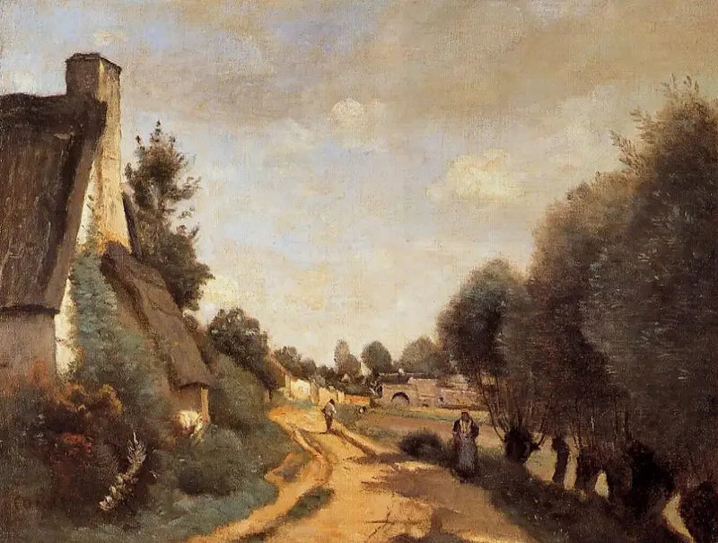 Arras yakınlarında bir yol - Jean-Baptiste Camille Corot