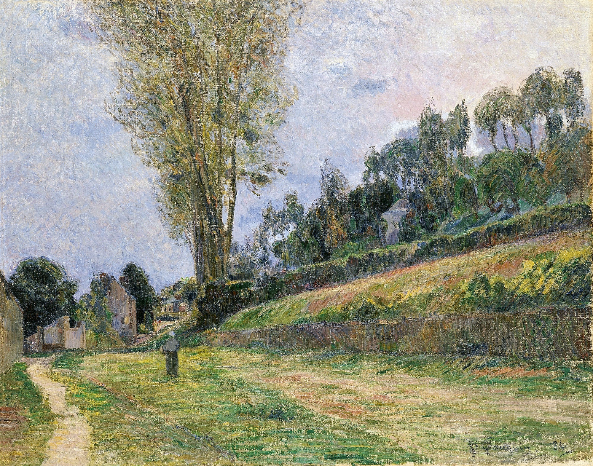 Reproduction du tableau « Une Rue à Rouen, ou Personnage sur la route - Paul Gauguin » par Alpha Reproduction en peinture à l’huile