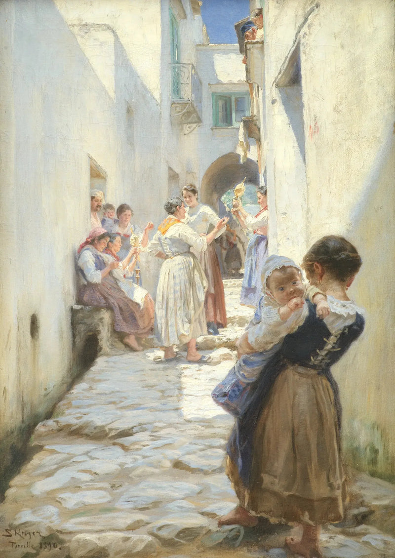 Torello, İtalya'da bir sokak - Peder Severin Krøyer