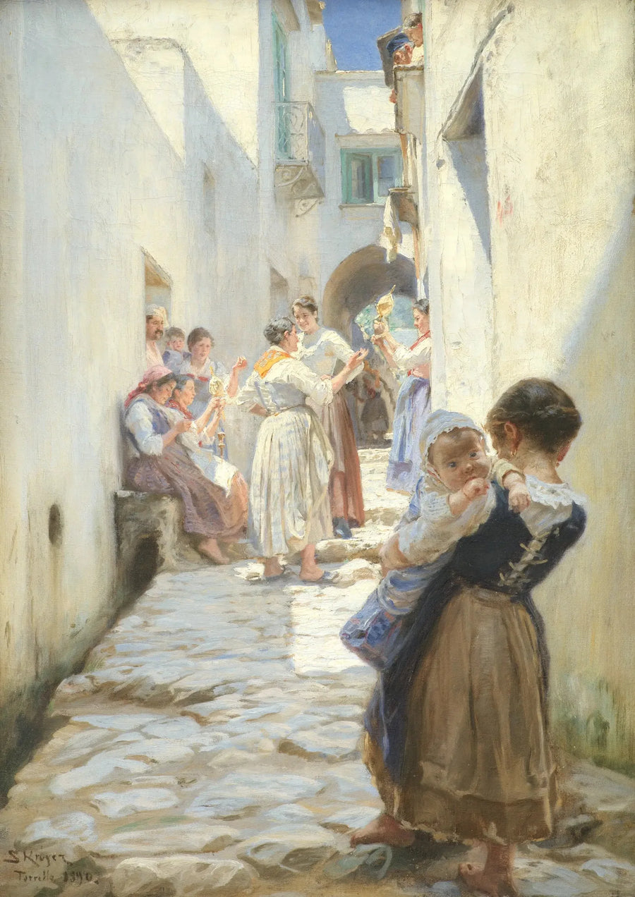 Torello, İtalya'da bir sokak - Peder Severin Krøyer