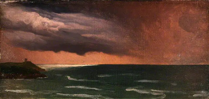 Bir kıyı sahnesi, İrlanda: fırtına etkisi - Frederic Leighton
