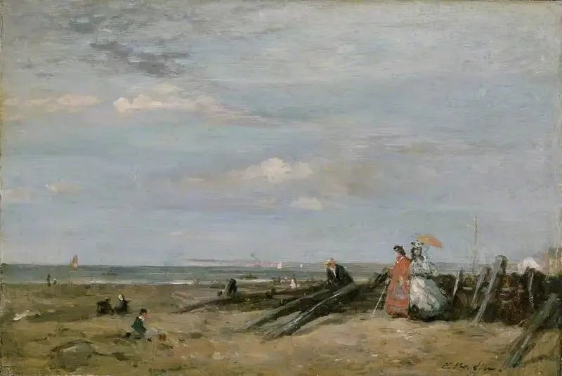 Trouville'de Bir Plaj Manzarası - Eugène Boudin