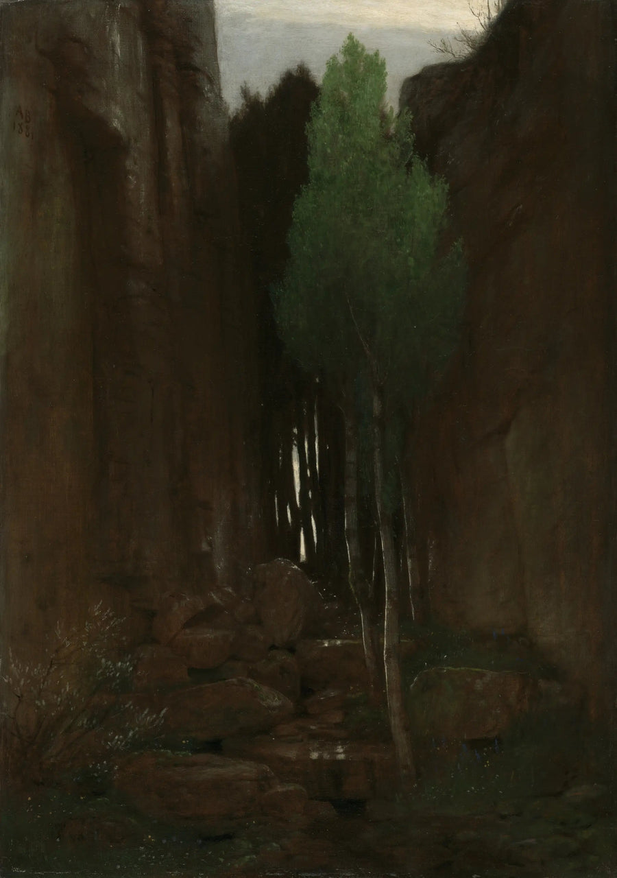 Dar bir boğazda bir kaynak - Arnold Böcklin