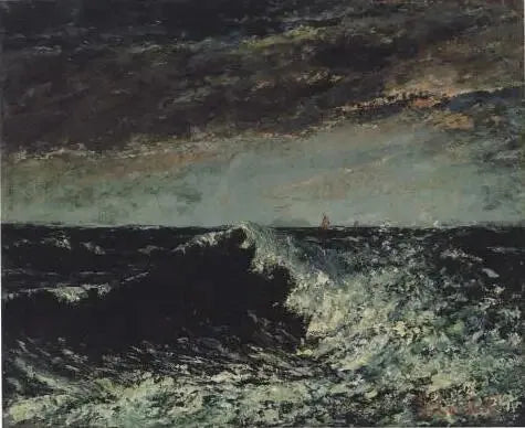 Fırtına bulutlarının altında kırılan bir dalga - Gustave Courbet