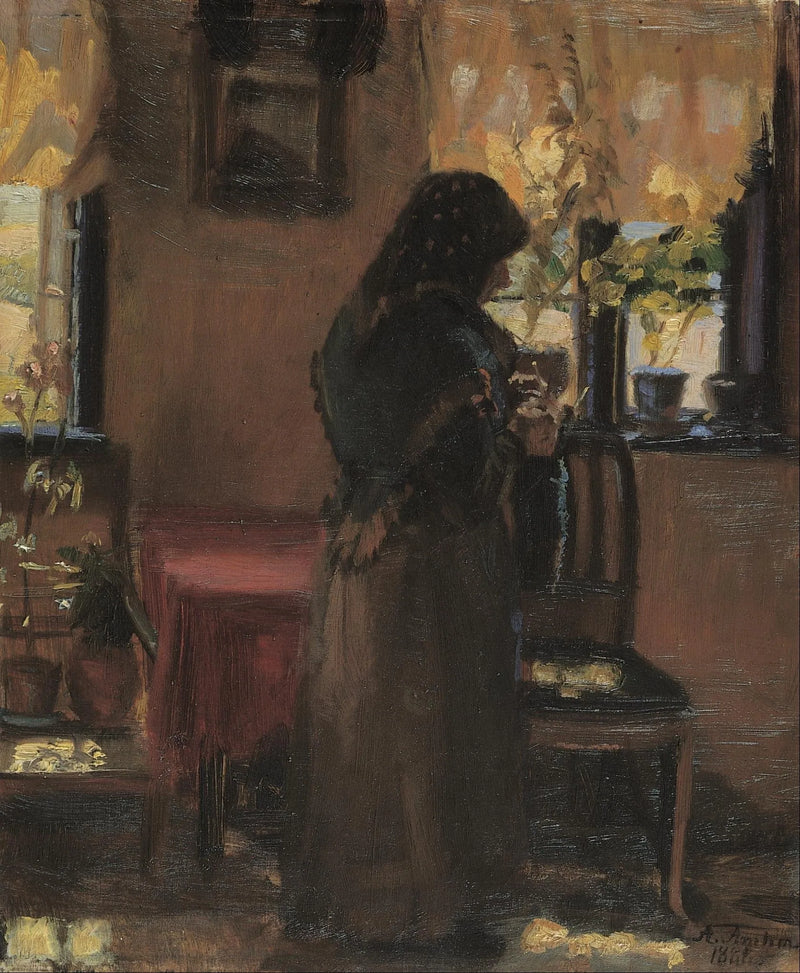 Bir odasında eski bir kadın. - Anna Ancher