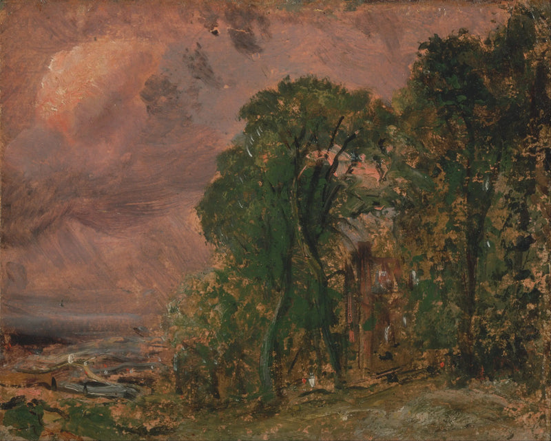 Hampstead'ta Fırtınalı Bir Manzara - John Constable