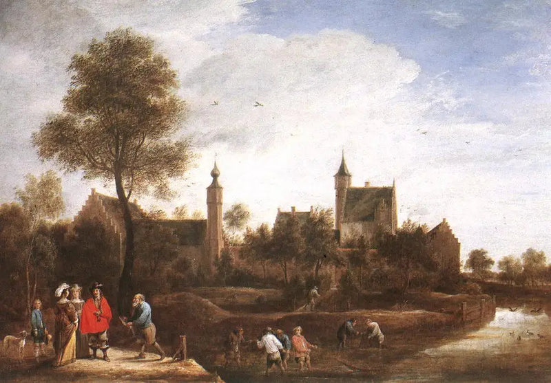 Antwerp yakınlarındaki Het Sterckshof manzarası - David Teniers genç