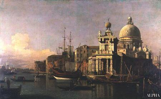 Une vue de la Dogana et de Santa Maria della Salute - Giovanni Antonio Canal - Reproductions de tableaux et peintures haut de gamme