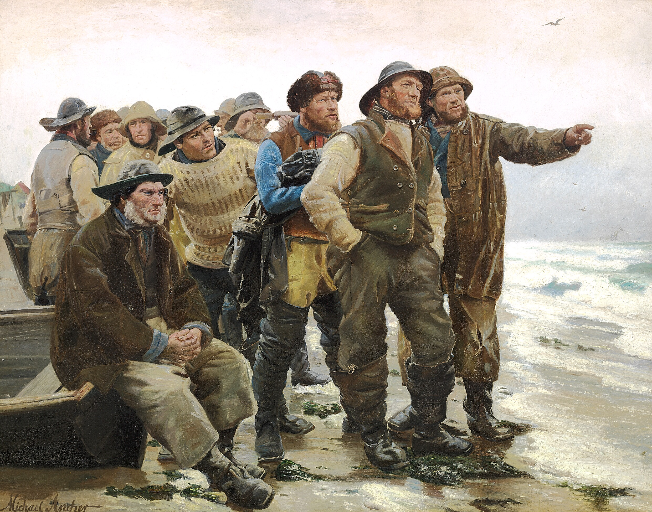 Va-t-il arrondir le point ? - Michael Peter Ancher image 1 copie peinte à la main à l’huile