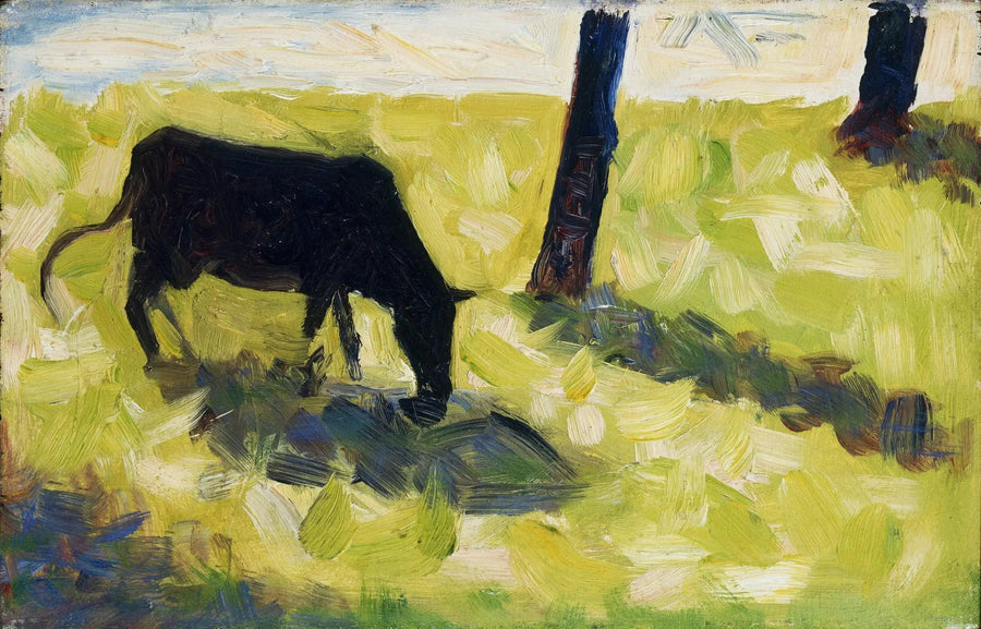 Bir merada siyah inek - Georges Seurat