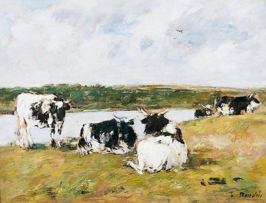 Nehir Kenarındaki İnekler - Eugène Boudin