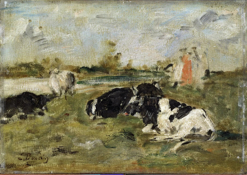 Bir Çayırda İnekler - Eugène Boudin