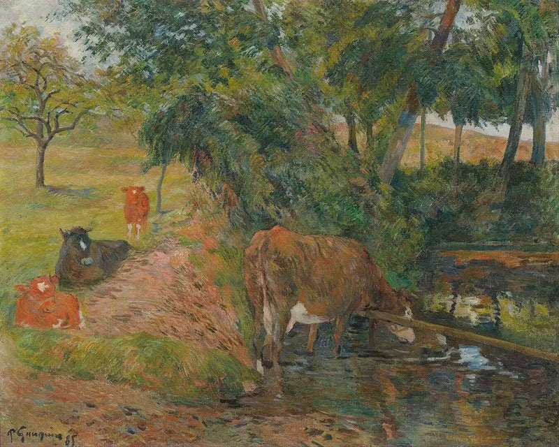 Dieppe Yakınlarında İnekler, ya da Dinlenen İnekler - Paul Gauguin