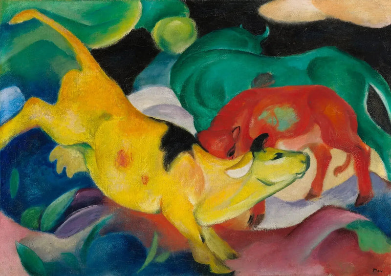 Kırmızı Yeşil Sarı İnekler - Franz Marc