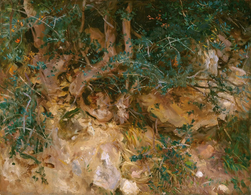 Valdemosa, Mallorca: çiğdemler ve otlar bir tepe üzerinde - John Singer Sargent