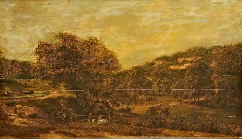 Ağaçlık Vadi, Dere ve Yamaçta Evler - John Constable