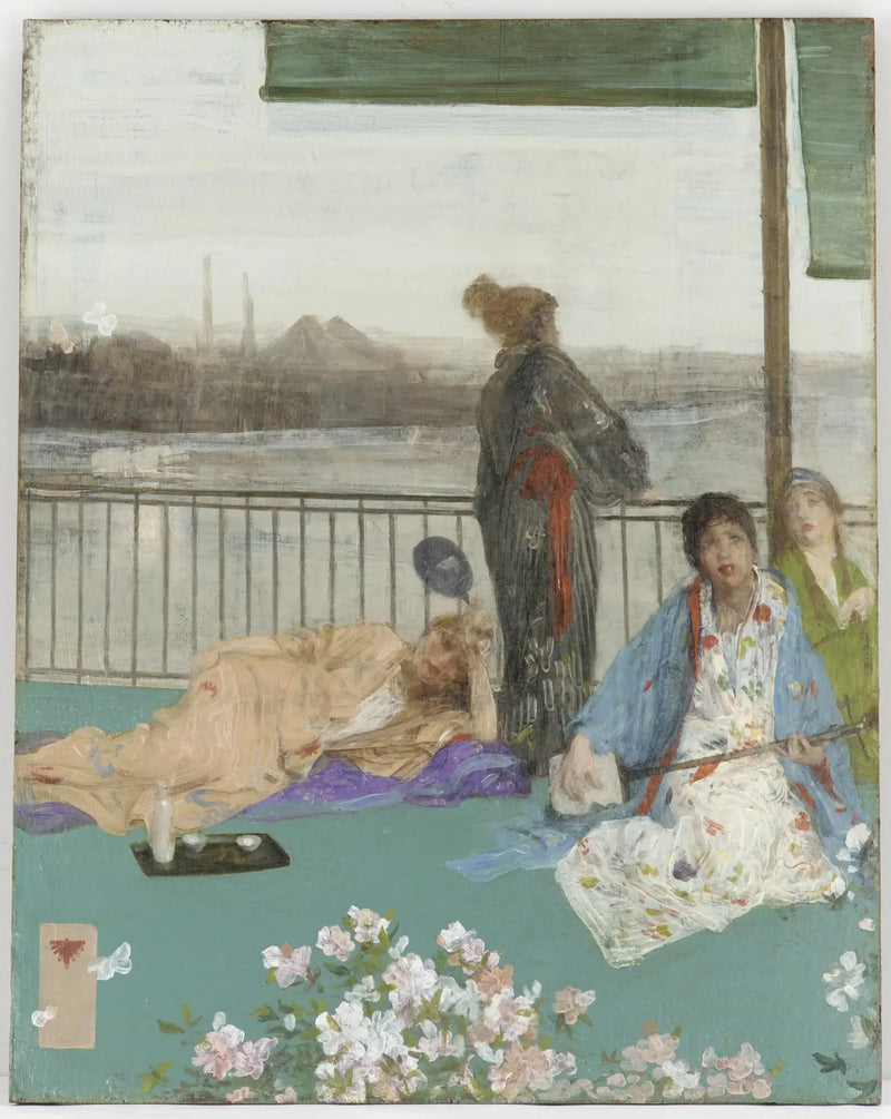 Ten rengi ve yeşil varyasyonları — Balkon - James Abbott McNeill Whistler