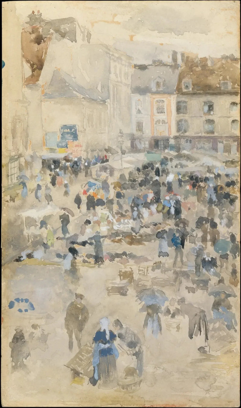 Mor ve gri tonları — Pazar Yeri, Dieppe - James Abbott McNeill Whistler