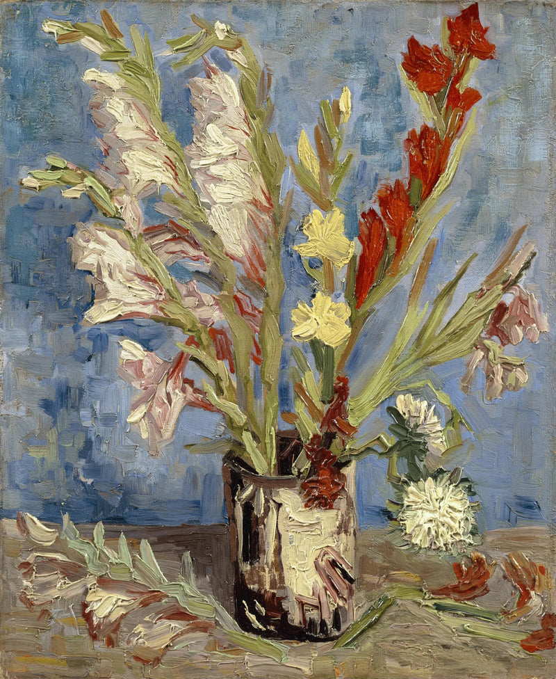 Kılıç çiçeği ve Çin yıldız çiçekleri vazosu - Vincent van Gogh